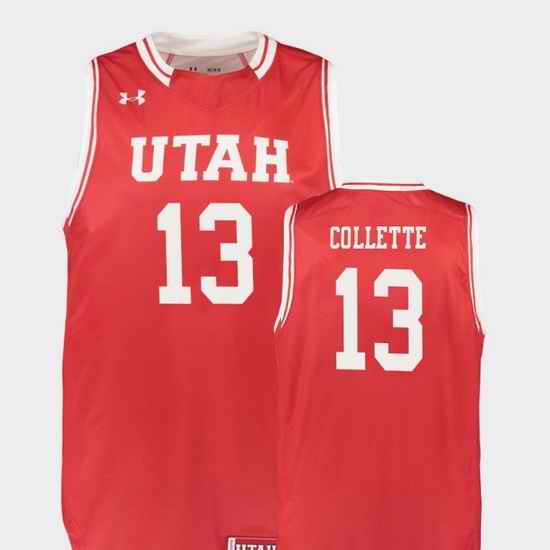 Men Utah Utes David Collette Red Replica College Basketball Jersey